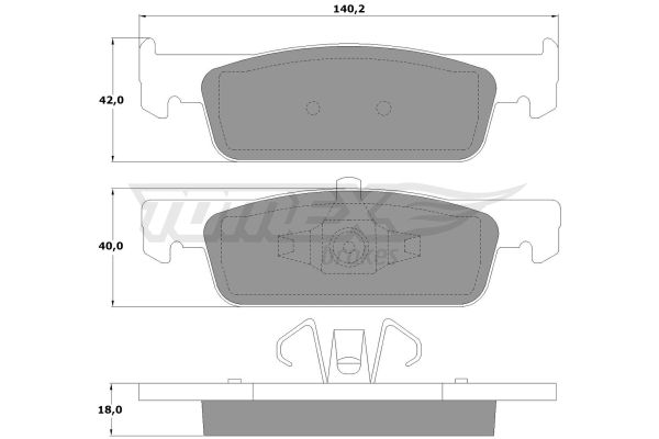 TOMEX BRAKES stabdžių trinkelių rinkinys, diskinis stabdys TX 16-94